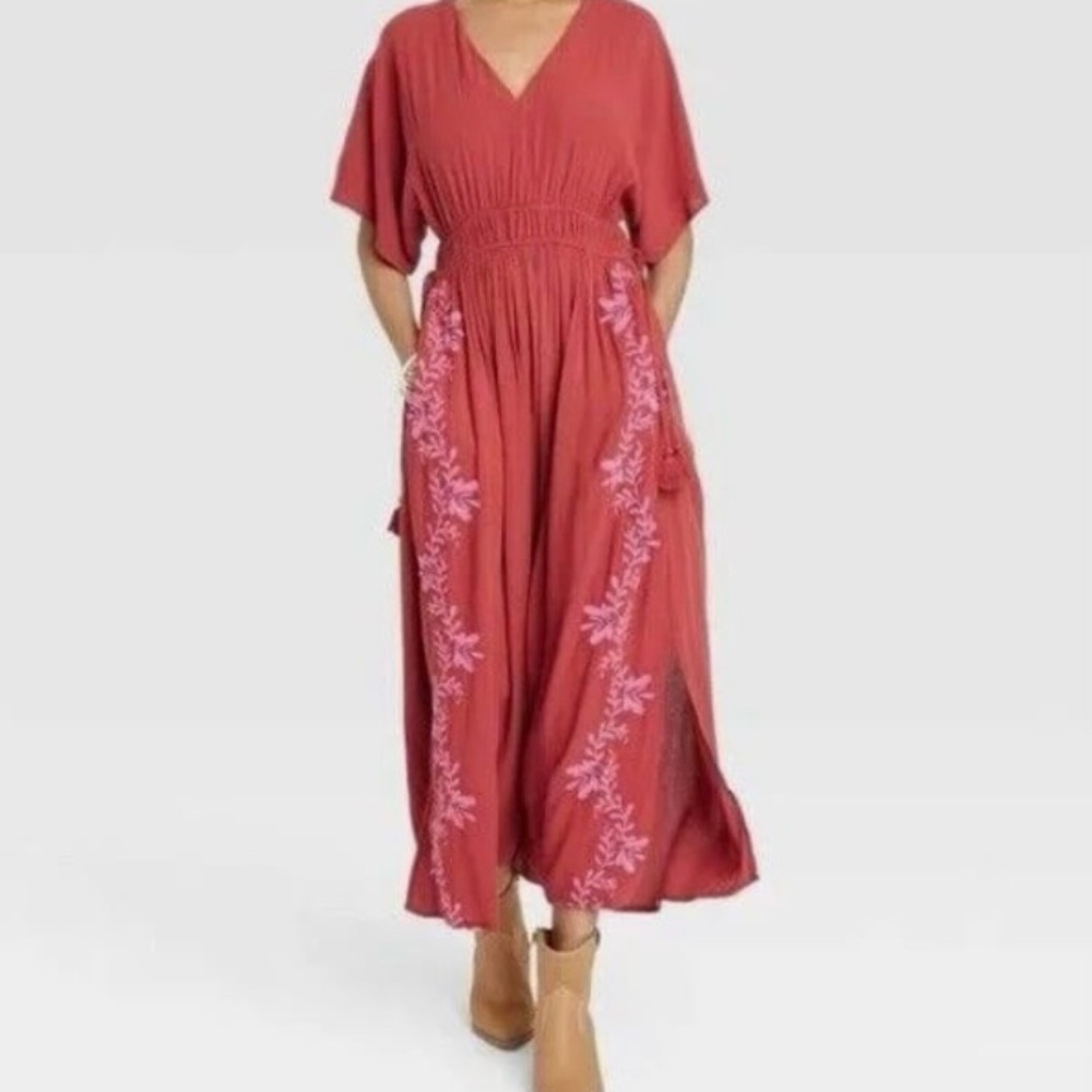 Knox Rose Floral Orange Bohemian Maxi Dress - Picture 7 of 8